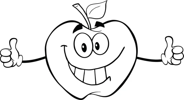 Pomme donnant un pouce vers le haut — Image vectorielle