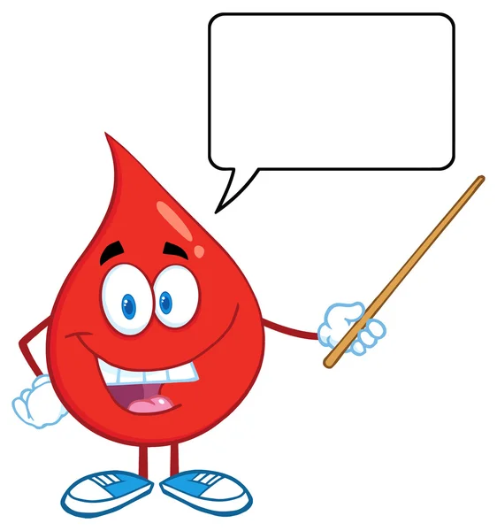 Red Blood Drop With Speech Bubble — Stock Vector