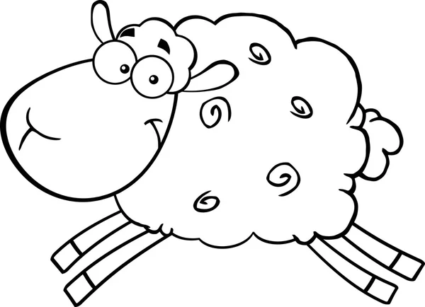 Прыжки персонажей мультфильмов с овцами . — стоковый вектор