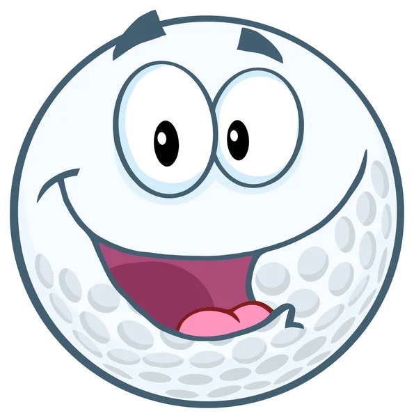 Mutlu Golf topu karakter — Stok Vektör