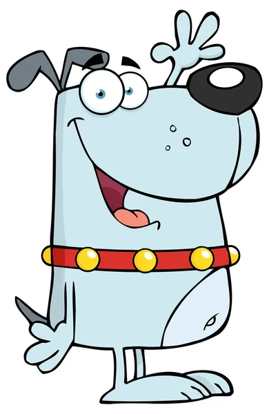 Personagem dos desenhos animados do cão acenando —  Vetores de Stock