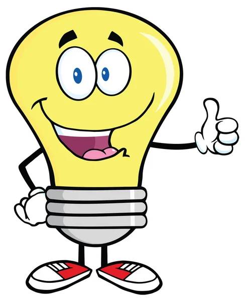 Light Bulb  Giving A Thumb Up — Stock Vector