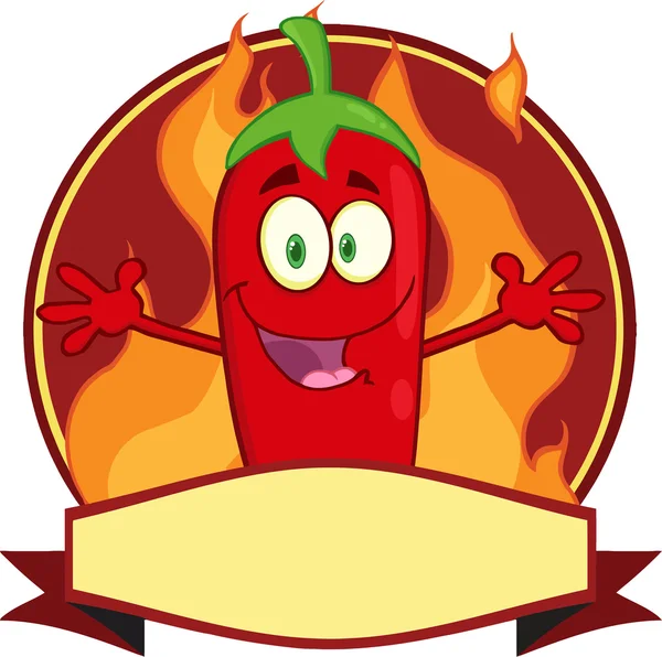 Etiqueta de chile rojo — Vector de stock