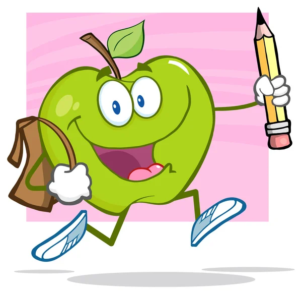 Apple va a la escuela . — Vector de stock