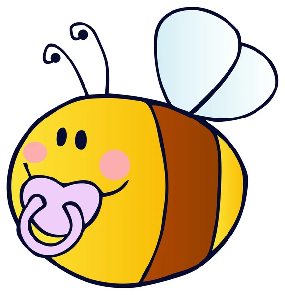 Baby Bee Cartoon karakter — Stockvector