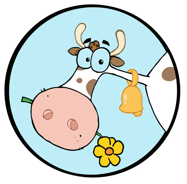 漫画のロゴ マスコット - 農場の牛 — ストックベクタ