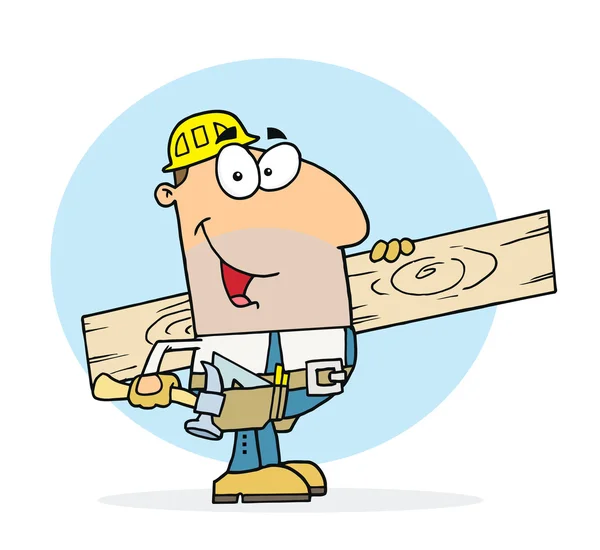 Personnage de charpentier de dessin animé — Image vectorielle