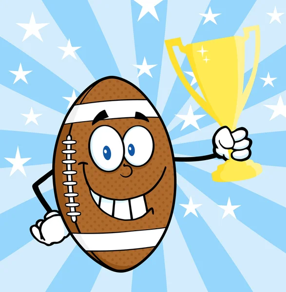 Ballon de football américain avec Coupe Trophée — Image vectorielle