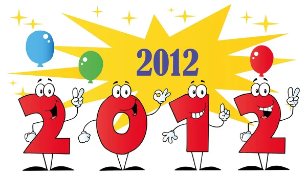 2012 Números de Año Nuevo — Vector de stock