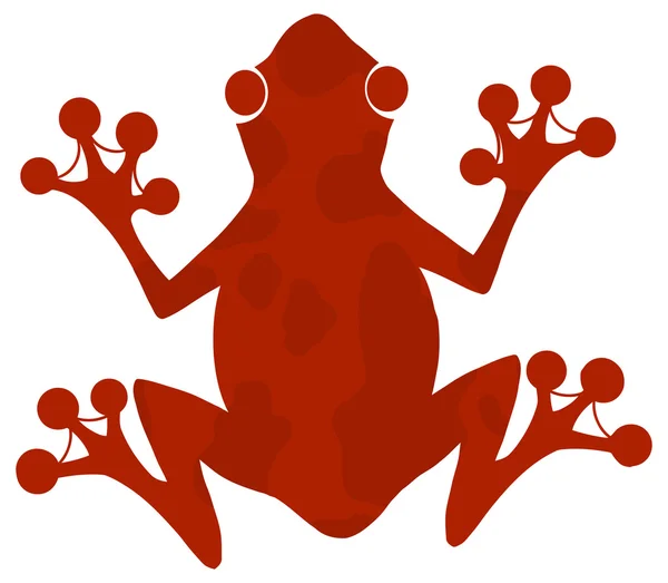 Kırmızı kurbağa siluet — Stok Vektör