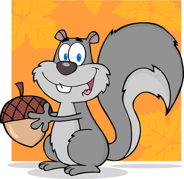 Schattige eekhoorn Cartoon karakter — Stockvector