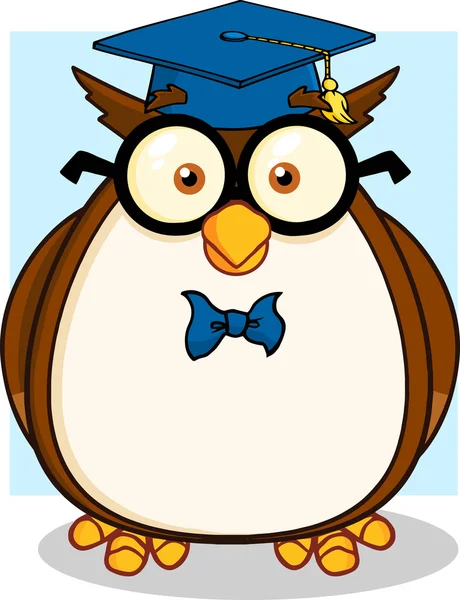 Wise Owl Teacher With Glasses — Stock Vector