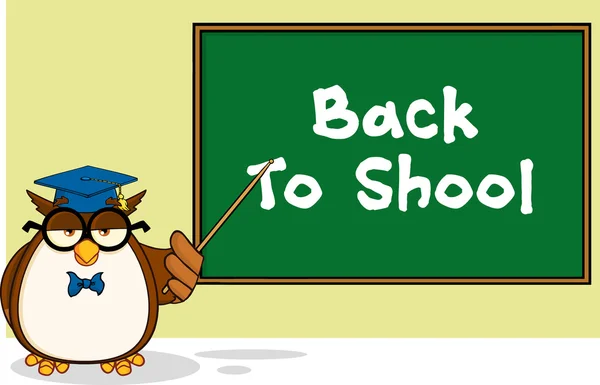 Owl Teacher, back to School — Stock Vector