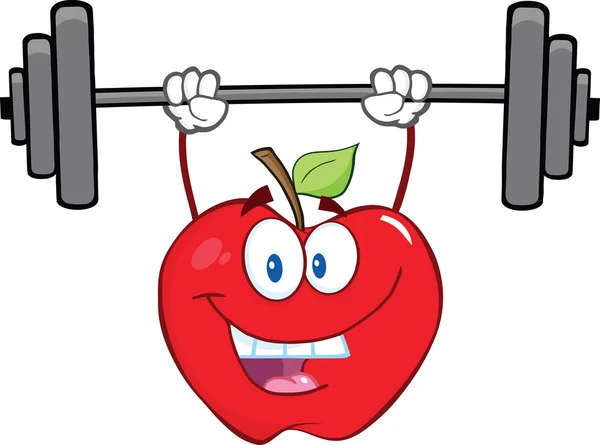 Apple  Lifting Weights — Stock Vector