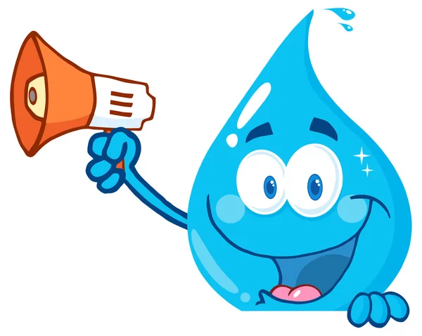 Gota de agua sonriente — Vector de stock