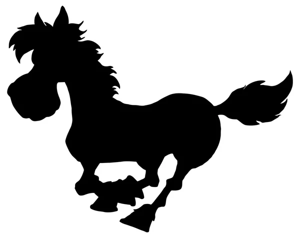 Silueta de carrera de caballos — Vector de stock