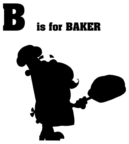 Абетка Б з мультяшним пекарем — стоковий вектор