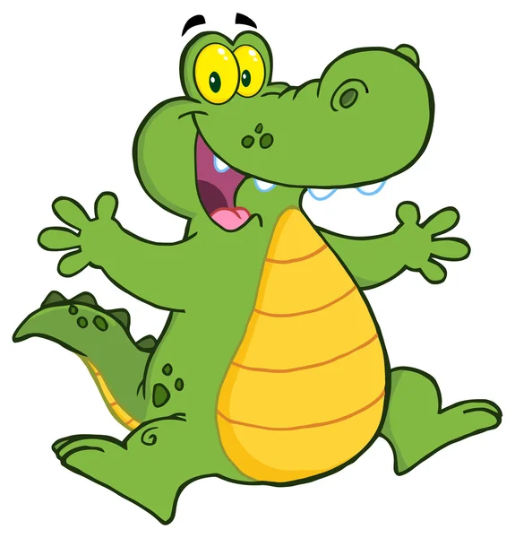 Personaje de cocodrilo de dibujos animados — Vector de stock