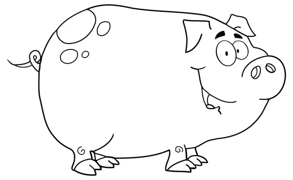 Caráter dos desenhos animados de porco — Vetor de Stock