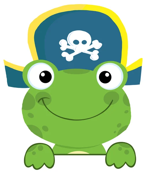 Cartoon kikker piraat — Stockvector
