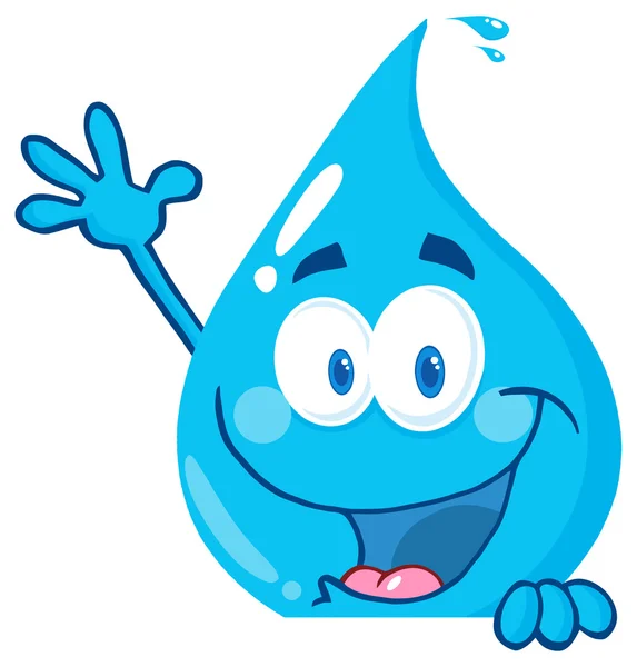 Gota de agua feliz — Vector de stock