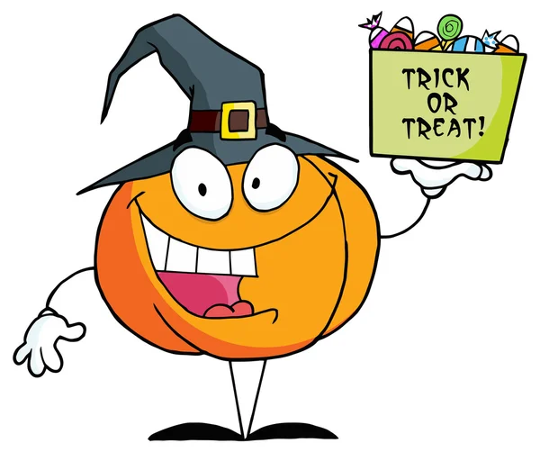 Calabaza de Halloween con caramelos — Archivo Imágenes Vectoriales