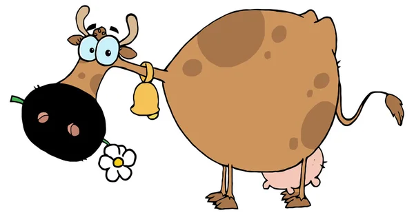 Caractère vache brun — Image vectorielle