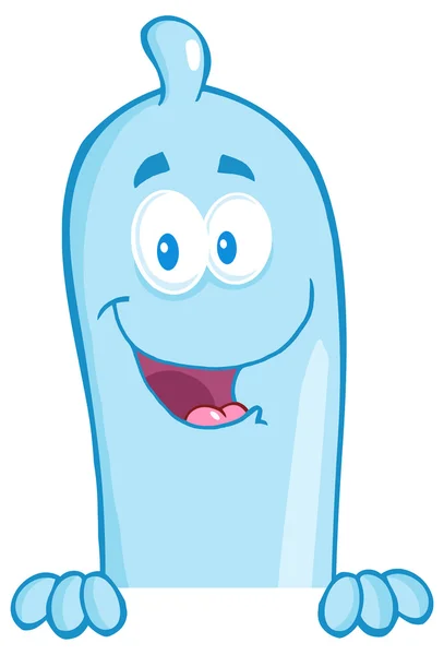 Caráter de mascote de desenhos animados de preservativo feliz . — Vetor de Stock