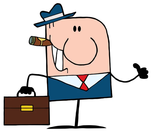 Empresário sorridente Personagem dos desenhos animados —  Vetores de Stock