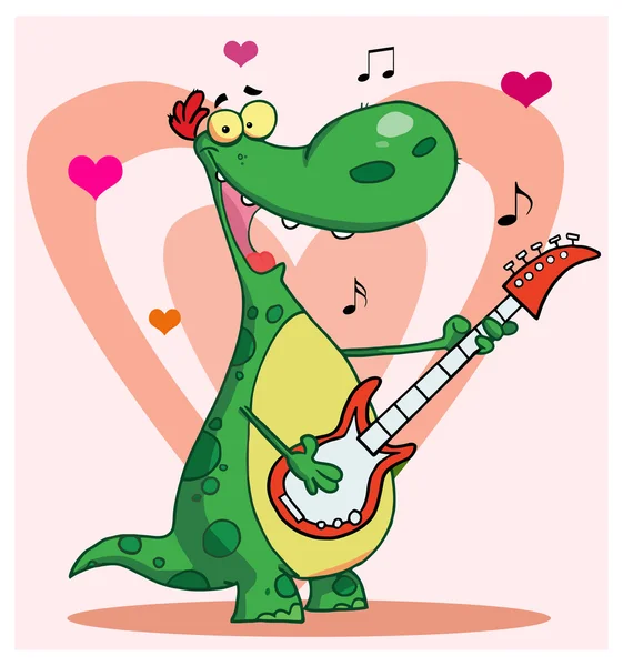 Personnage de crocodile romantique dessin animé — Image vectorielle