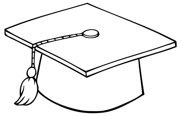 Tapa de graduación delineada — Vector de stock