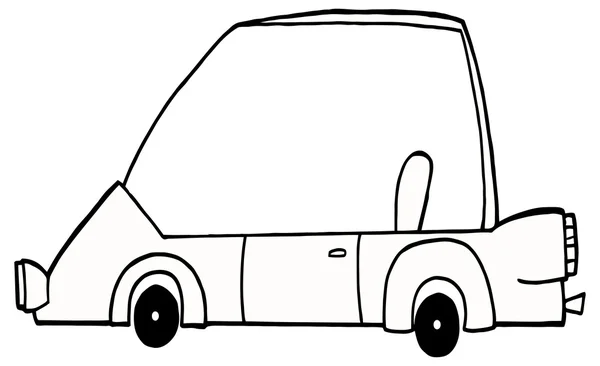 Delineado coche único — Vector de stock