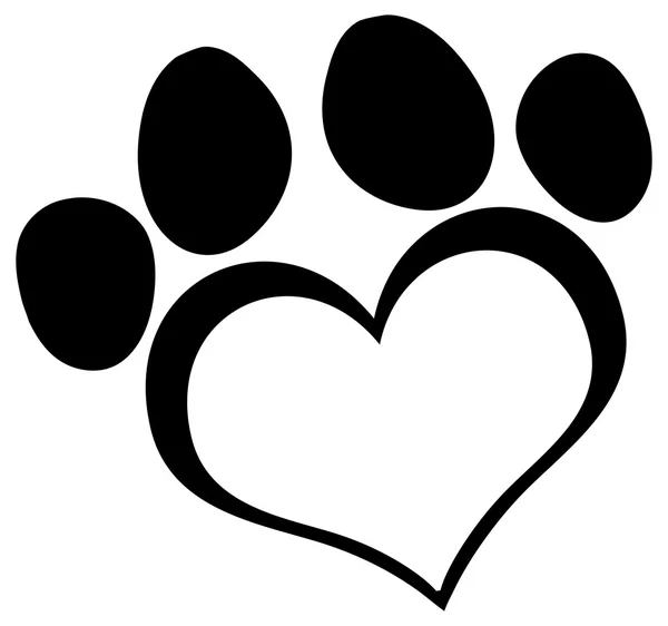 Black Paw Print — Stock Vector