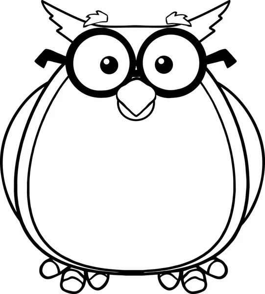 Owl Teacher Character With Glasses. — Stock Vector