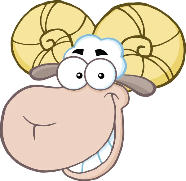 Sorrindo Ram Sheep Head — Vetor de Stock