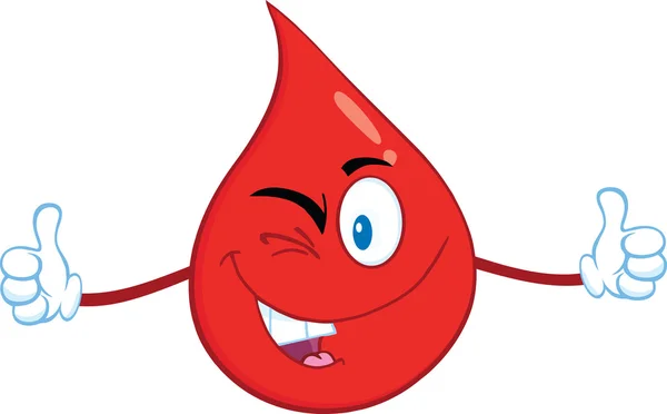 Sonriente gota de sangre roja — Vector de stock