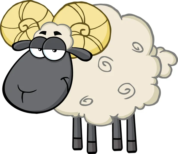 Cabeça preta Ram Sheep — Vetor de Stock