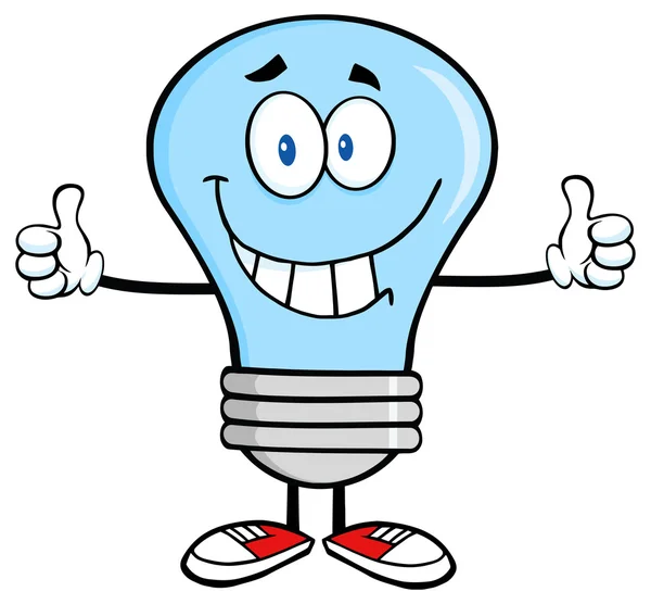 Light Bulb Giving A Double Thumbs Up — Stock Vector