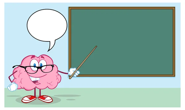 stock vector Brain Teacher with Chalkboard