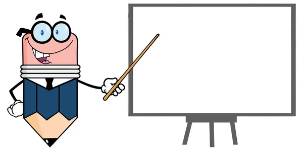 Zakelijke potlood met aanwijzer presenteren op een bord — Stockvector