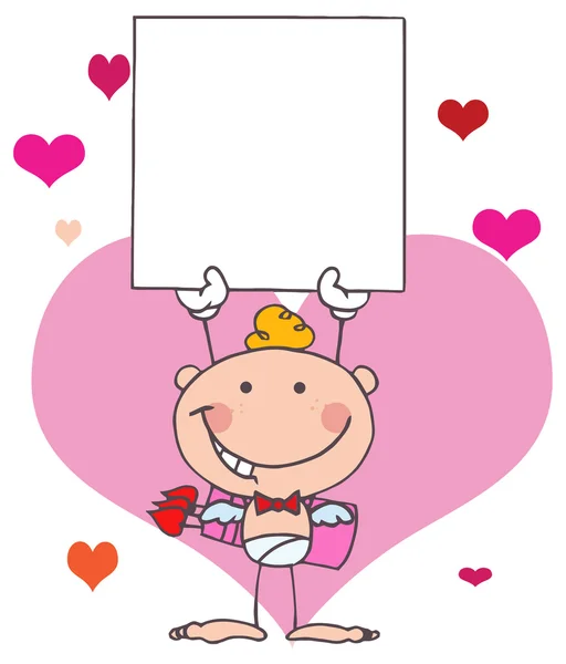 Cartoon cupid bedrijf kaart — Stockvector