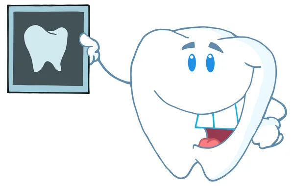 Tooth Dengan X-ray Picture - Stok Vektor