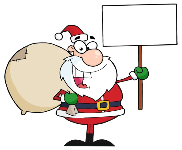 Santa Claus With poster — Stock Vector