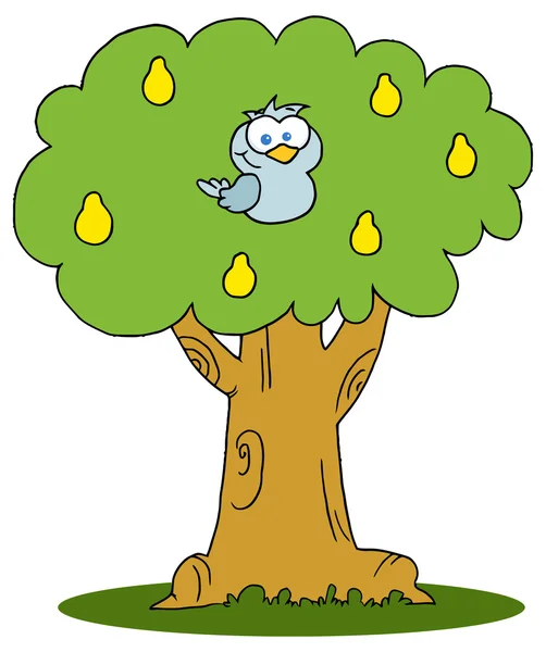 Πέρδικα σε ένα δέντρο αχλαδιών — Διανυσματικό Αρχείο