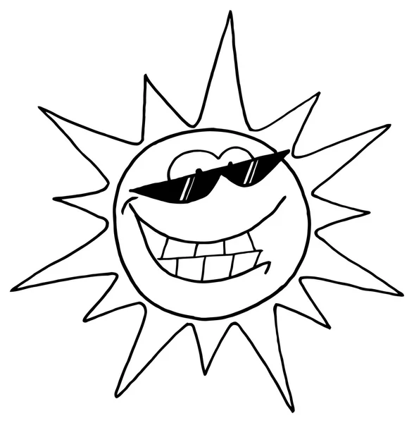 Cartoon Sun personaggio — Vettoriale Stock