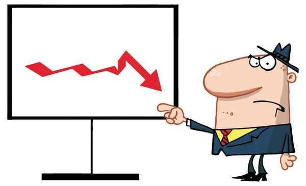 Homem dos desenhos animados apontando —  Vetores de Stock