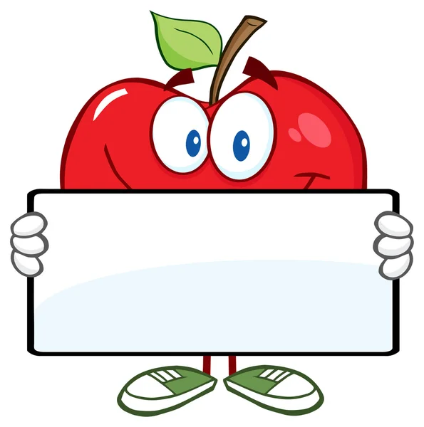 Red Apple with Banner. — Stock Vector