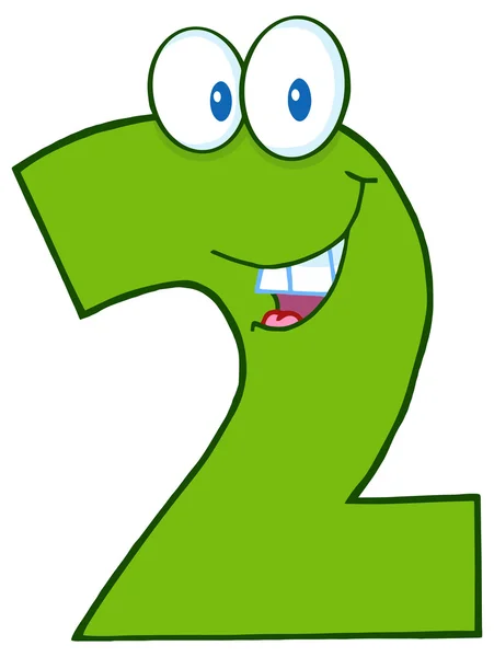 Number Two Cartoon Character — Stock Vector