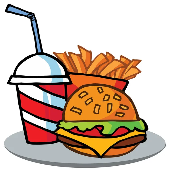 Cheeseburger - rychlé občerstvení — Stockový vektor