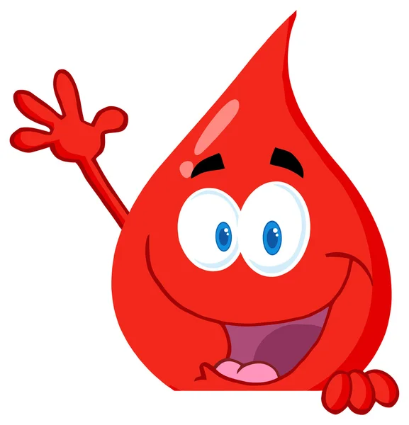 Blood Drop Character — Stock Vector